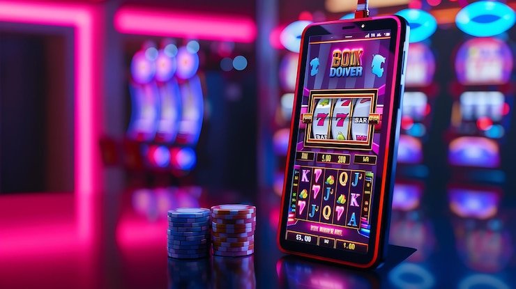 Dasbor kategori permainan dengan pilihan olahraga, meja dealer, dan slot
